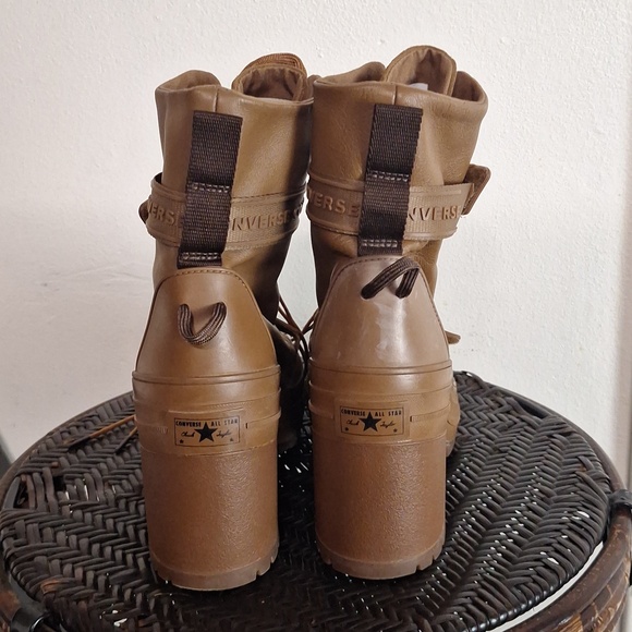 Converse GR 82 XX hi boot shoe wedge sneaker clove brown combat Women Sz 8 - Picture 8 of 12
